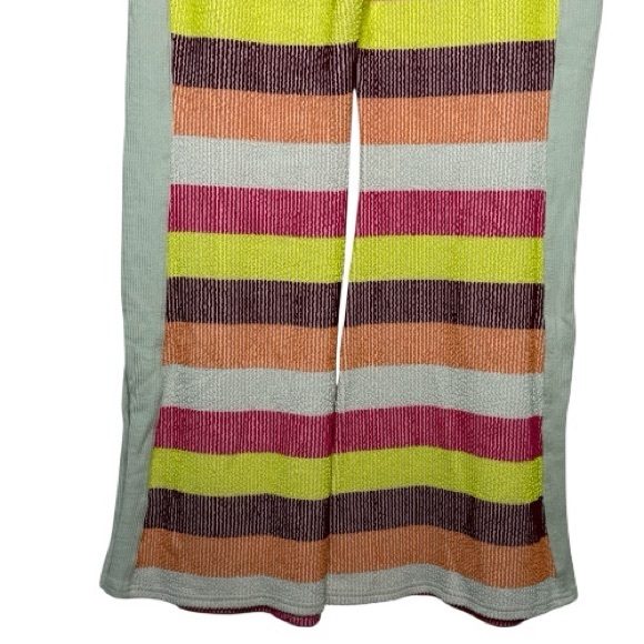 Free People Movement Melody Kick Flares Sherbet Stripe Yoga Pants Size Large EUC - Picture 8 of 14